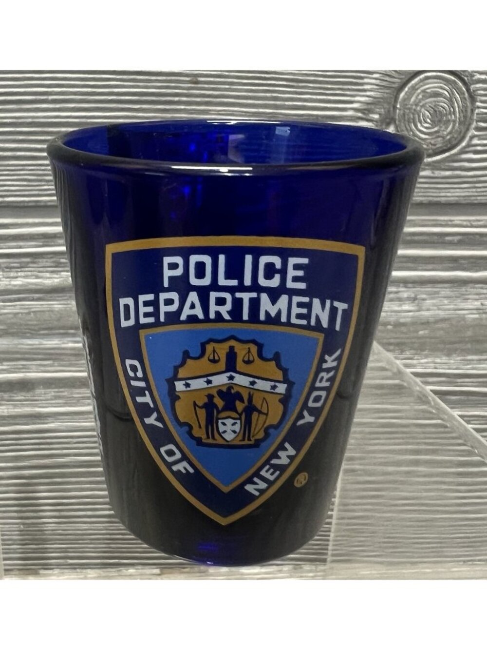 NYPD New York City Police Department Blue Shot Glass Official 2006 NEW
